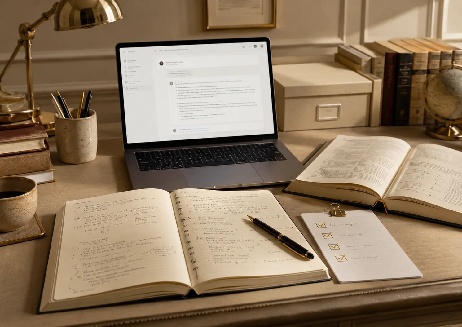 A scene of making an AI's answer the starting point of verification rather than the end of learning